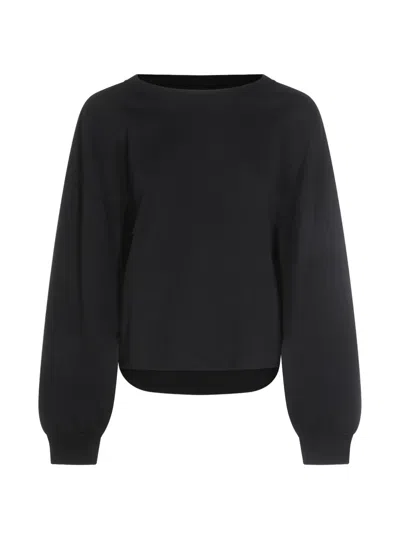 Thom Krom Long Sleeved Crewneck Sweatshirt In Black