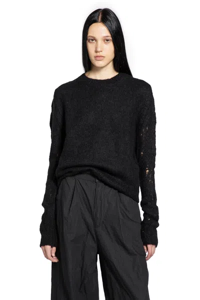 Thom Krom Distressed Alpaca Sweater In Black