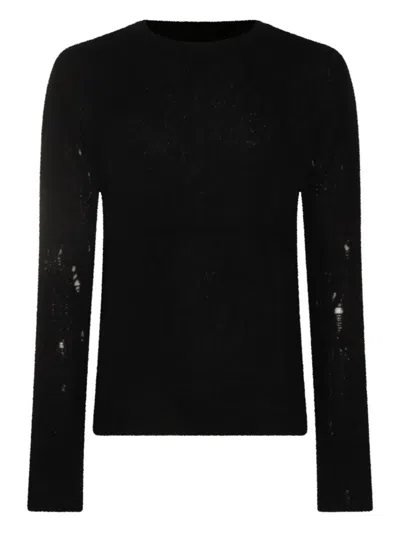 THOM KROM DISTRESSED LONG-SLEEVE SWEATER