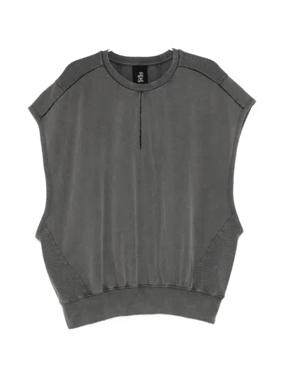 Thom Krom Distressed-effect Sleeveless Sweatshirt In Gray