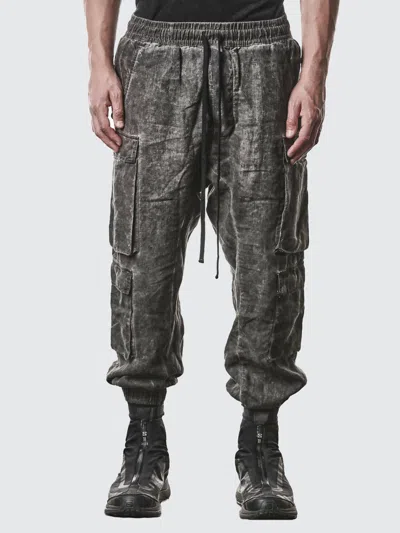 Thom Krom Double Cargo Linen Trousers In Gray
