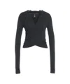 Thom Krom Wrap-front Long-sleeve Top In Black