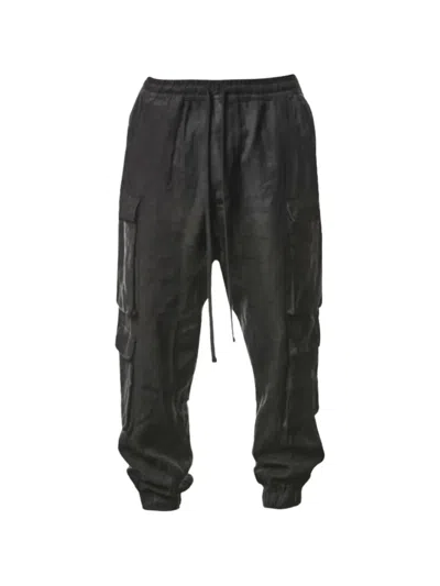 Thom Krom Drawstring Cargo Pants In Black