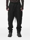 Thom Krom Drawstring Drop-crotch Trousers In Black
