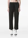 Thom Krom Drawstring Patch Cotton Trousers In Black