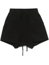 Thom Krom Relaxed Fit Black Bermuda Shorts With Drawstring In Black