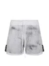 Thom Krom Drawstring Split Shorts In Gray