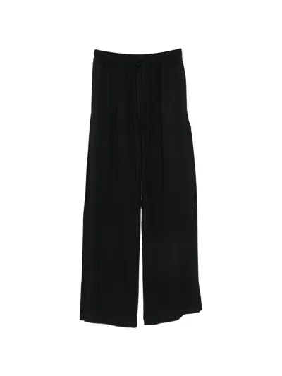 Thom Krom Drawstring Wide-leg Trousers In Black