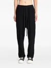 Thom Krom Drawstring Wool Trousers In Black