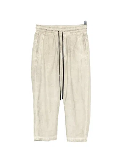 Thom Krom Drawstring-waist Cropped Trousers In White