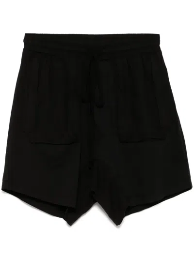 Thom Krom Drop-crotch Cotton Shorts In Black