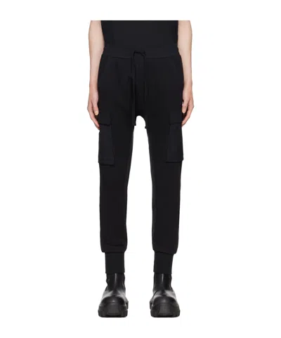Thom Krom Drop-crotch Waffle-knit Track Pants In Black