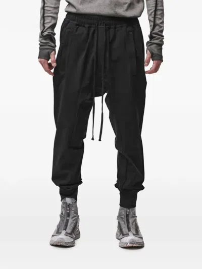 Thom Krom Drop-crotch Drawstring-waist Track Pants In Black