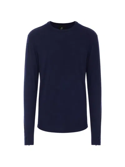 Thom Krom Eclipse Exposed-seam Thumb-slot T-shirt In Blue