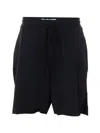 Thom Krom Elasticated Drawstring Shorts In Black