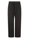 Thom Krom Elasticated-waist Straight-leg Trousers In Brown