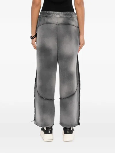 Thom Krom Faded-effect Raw-cut Track Pants In Gray