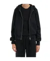 Thom Krom Felpa Con Zip E Cappuccio In Black