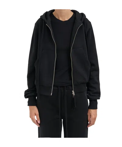 Thom Krom Felpa Con Zip E Cappuccio In Black