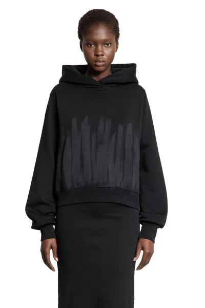 Thom Krom Printed Long-sleeve Hoodie In Black