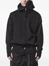 Thom Krom Frayed High-neck Zip-up Jacket In Black