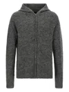 Thom Krom Textured Grey Alpaca Blend Hooded Sweater In Gray