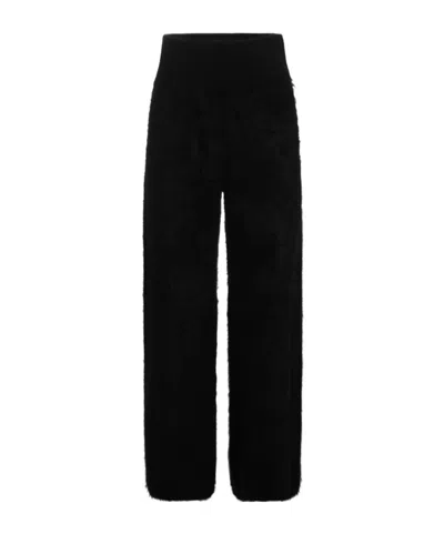 Thom Krom Fuzzy Wide-leg Pants In Black