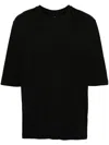 Thom Krom Round Neck Men T-shirt Worked Clothing In Black