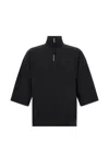 Thom Krom Ms 196 Oversized Half-zip Sweatshirt In Black