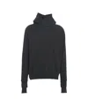 Thom Krom High-collared Black Sweatshirt With Seamless Hood In Black