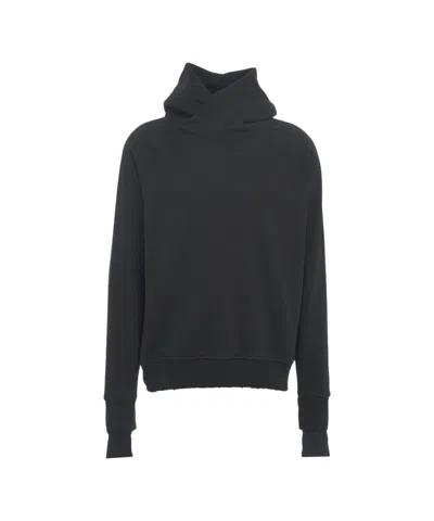 Thom Krom High-collared Black Sweatshirt With Seamless Hood