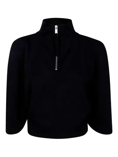 THOM KROM HIGH NECK CAPE,WTS575 BLACK