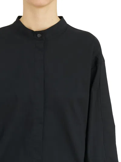 Thom Krom High Neck Cotton Shirt In Black