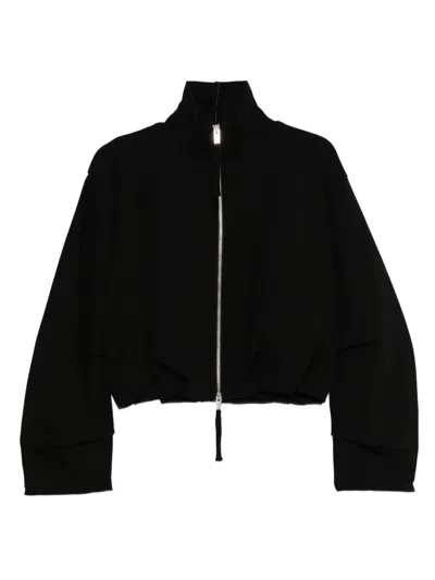 THOM KROM HIGH NECK CROPPED JACKET,WSJ494 BLACK