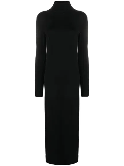 Thom Krom High Neck Midi Dress In Black
