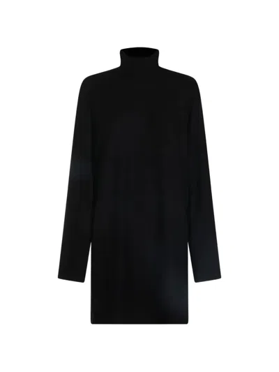 Thom Krom High-neck Long-sleeve Mini Dress In Black