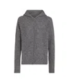 Thom Krom Hooded Knit Sweater With Central Seam Detail In Gray