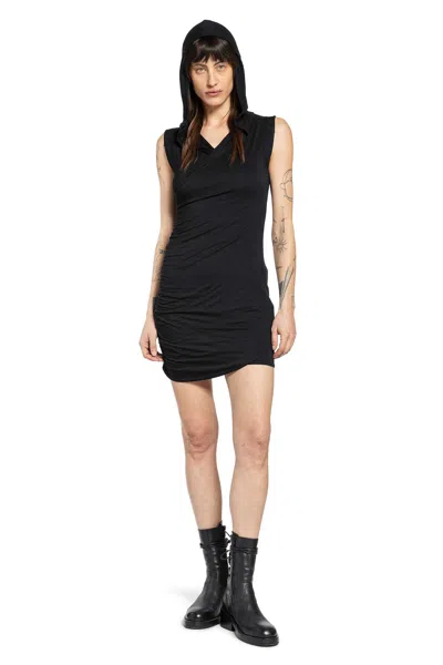 Thom Krom Hooded Matmix Dress In Black