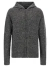 Thom Krom Textured Grey Alpaca Blend Hooded Sweater In Black