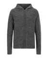 Thom Krom Textured Grey Alpaca Blend Hooded Sweater In Gray