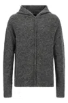 Thom Krom Textured Grey Alpaca Blend Hooded Sweater In Gray