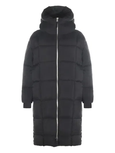 Thom Krom Hooded Zip-up Coat In Black