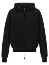 Thom Krom Hoodie With Metal Zip Closure And Knitted Trim In Black