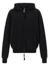 Thom Krom Hoodie With Metal Zip Closure And Knitted Trim In Black