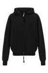 Thom Krom Hoodie With Metal Zip Closure And Knitted Trim In Black