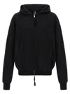 Thom Krom Hoodie With Metal Zip Closure And Knitted Trim In Black