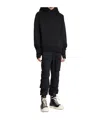 Thom Krom Cotton Jersey Hoodie With Hand Gaiters In Black