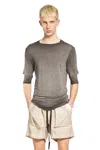 Thom Krom 940 Raw-cut Double-layer T-shirt In Gray