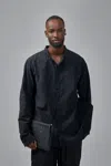 Thom Krom Long Cotton Shirt Stand Up Collar In Black