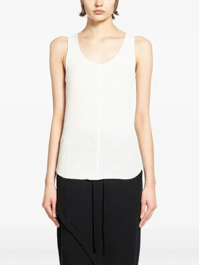 Thom Krom Long Ribbed Tank Top In White